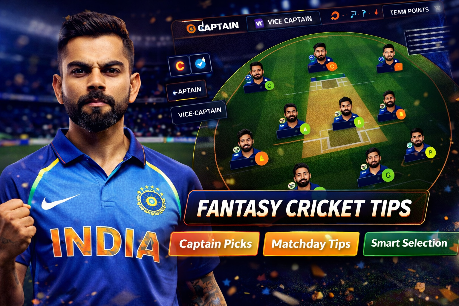 Come App Pro role based fantasy cricket checklist