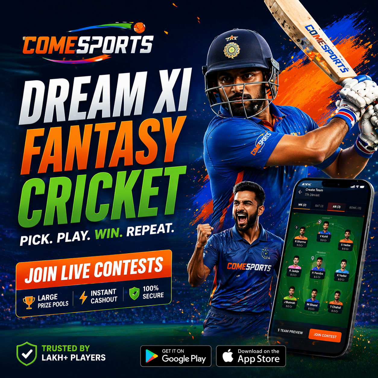 Come App Pro fantasy sports main visual